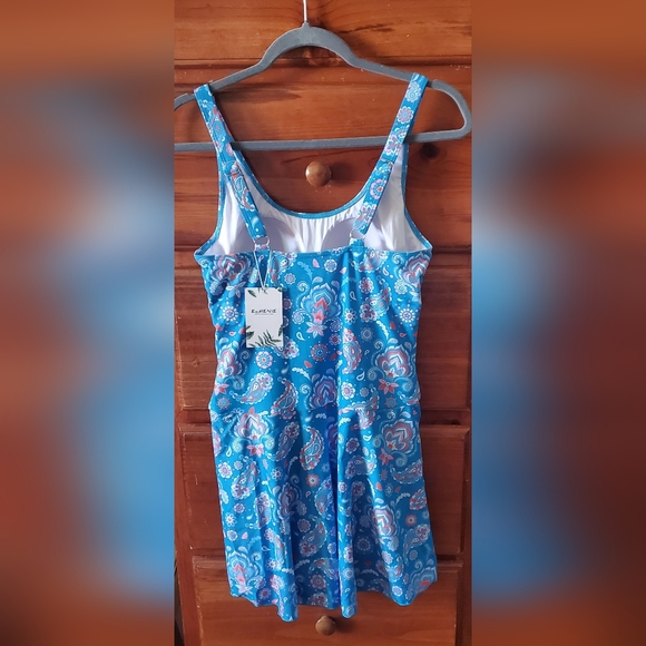 One piece swim dress light blue . Size L 12/14 - Picture 2 of 4